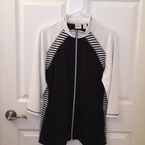 Chico’s Black and White Zip Jacket size 2 or 12